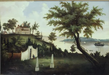 Mount Vernon, hjemsted for George Washington, ved Potomac-floden, ca. 1860